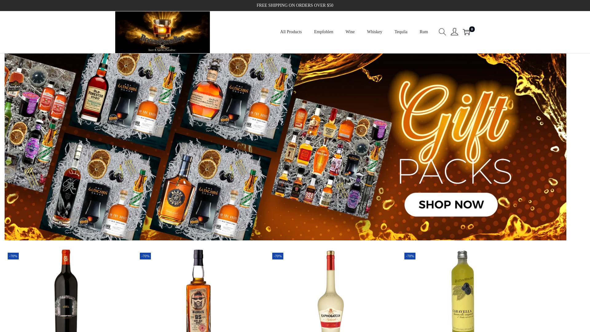 website screenshot of https://boozeparadise.com/