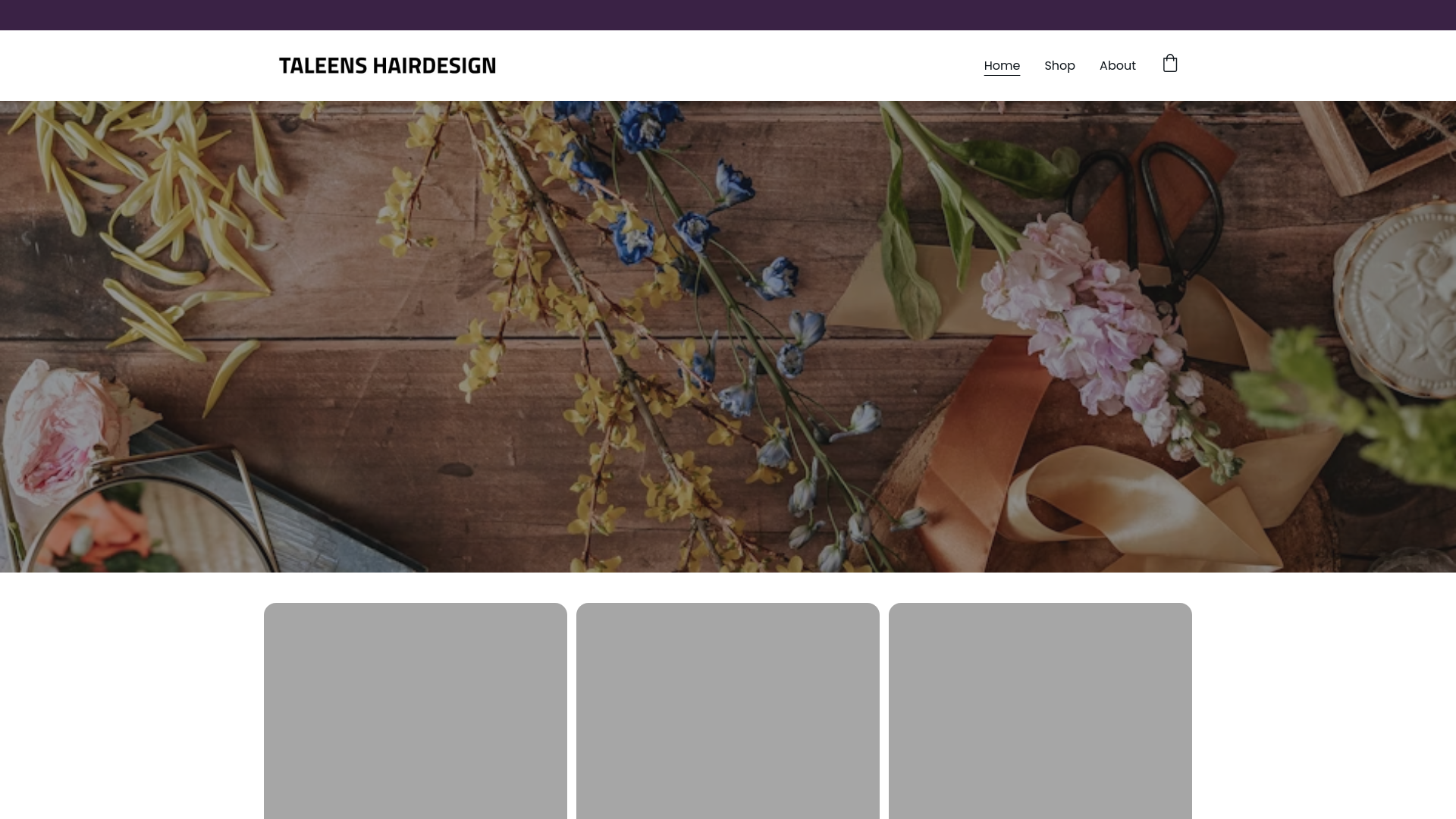 website screenshot of https://taleenshairdesign.com/