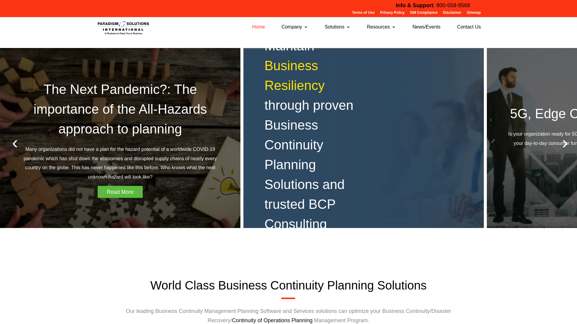 website screenshot of https://paradigmresilience.pro/