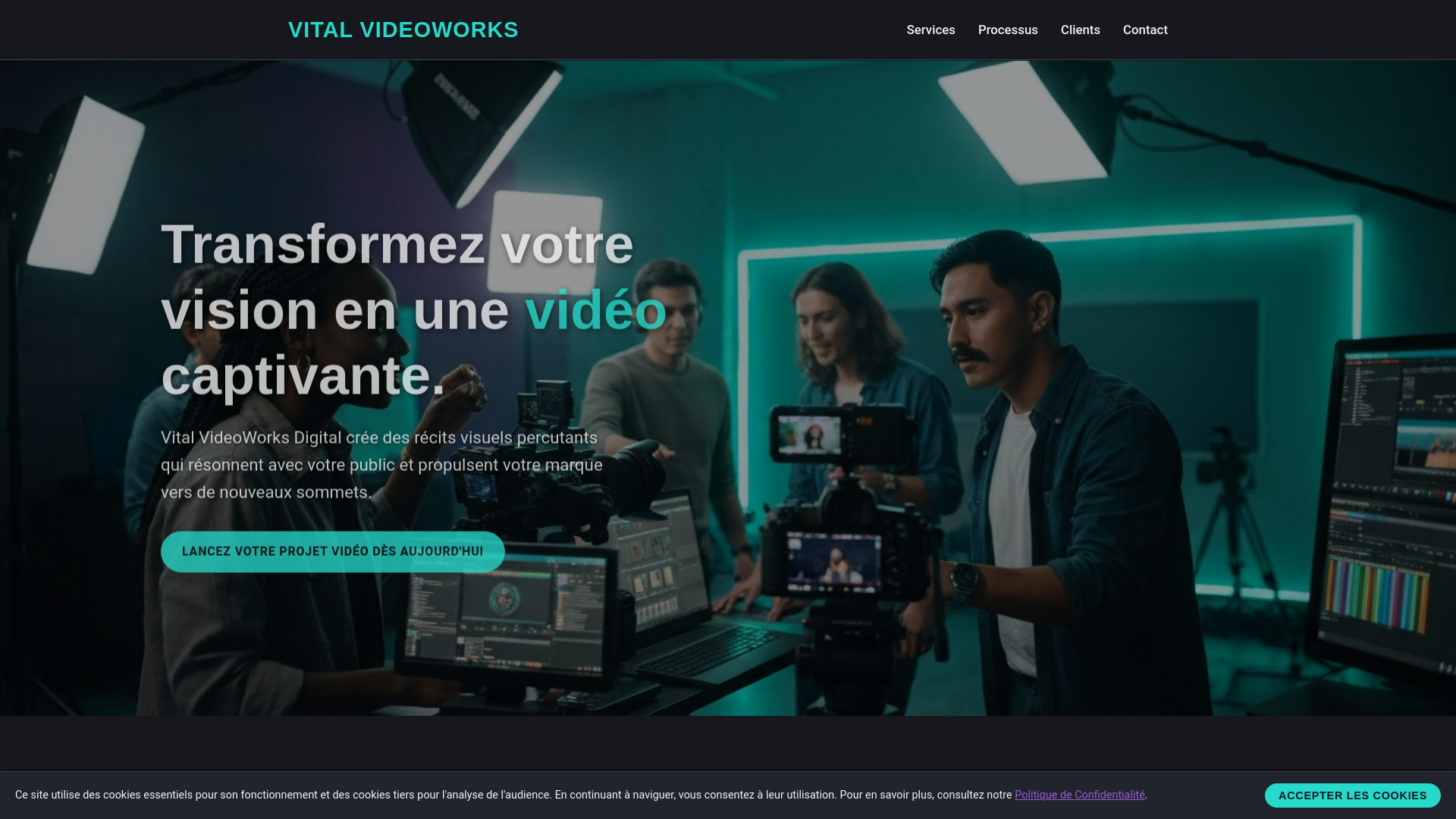website screenshot of https://vitalvideoworks.digital/