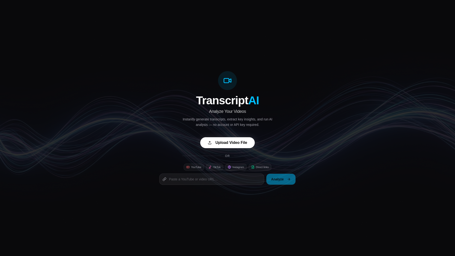 website screenshot of https://videotranscriptlab.com/
