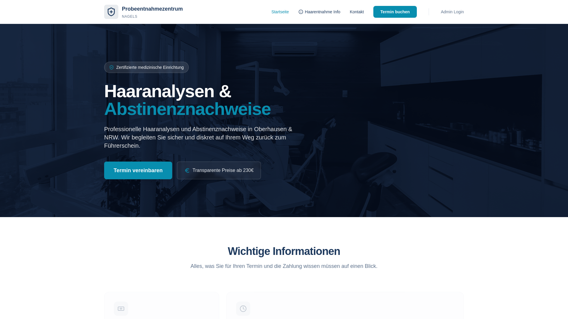 website screenshot of https://mpu-haaranalyse-oberhausen.de/