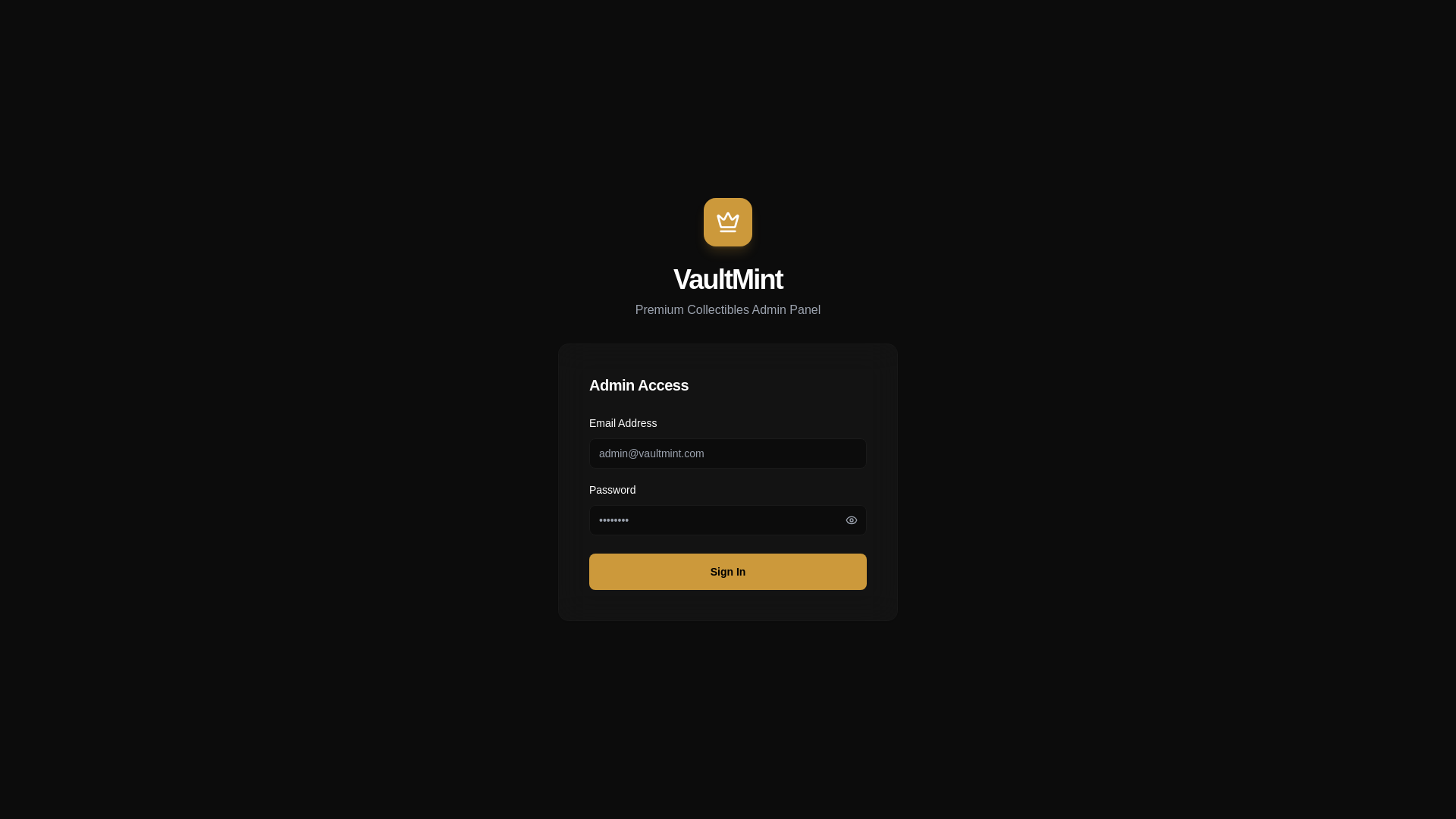 website screenshot of https://vaultmint-admin-dashboard.pages.dev/