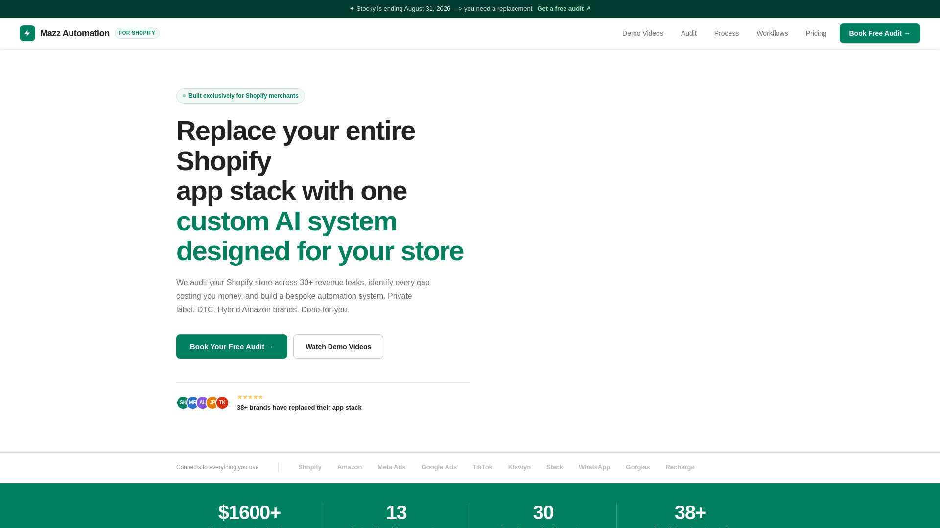 website screenshot of https://mazzautomation.com/