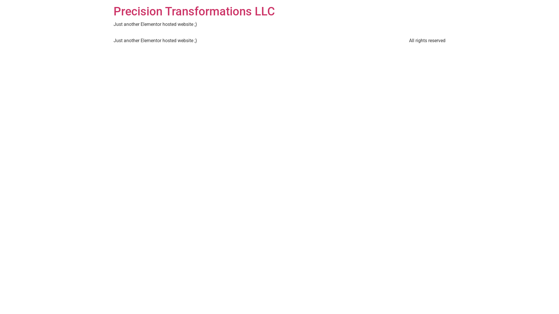 website screenshot of https://precisiontransformations.com/