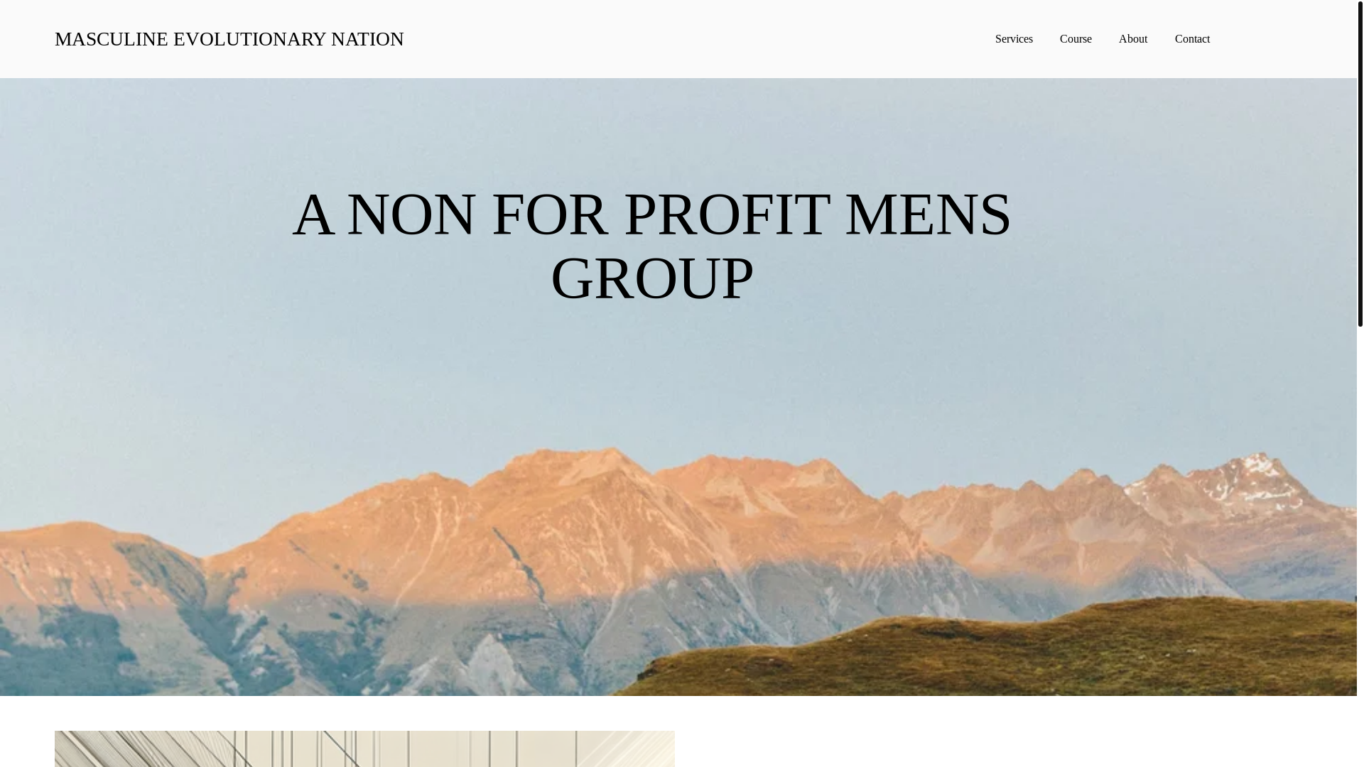 website screenshot of https://masculineevolutionarynation.org/