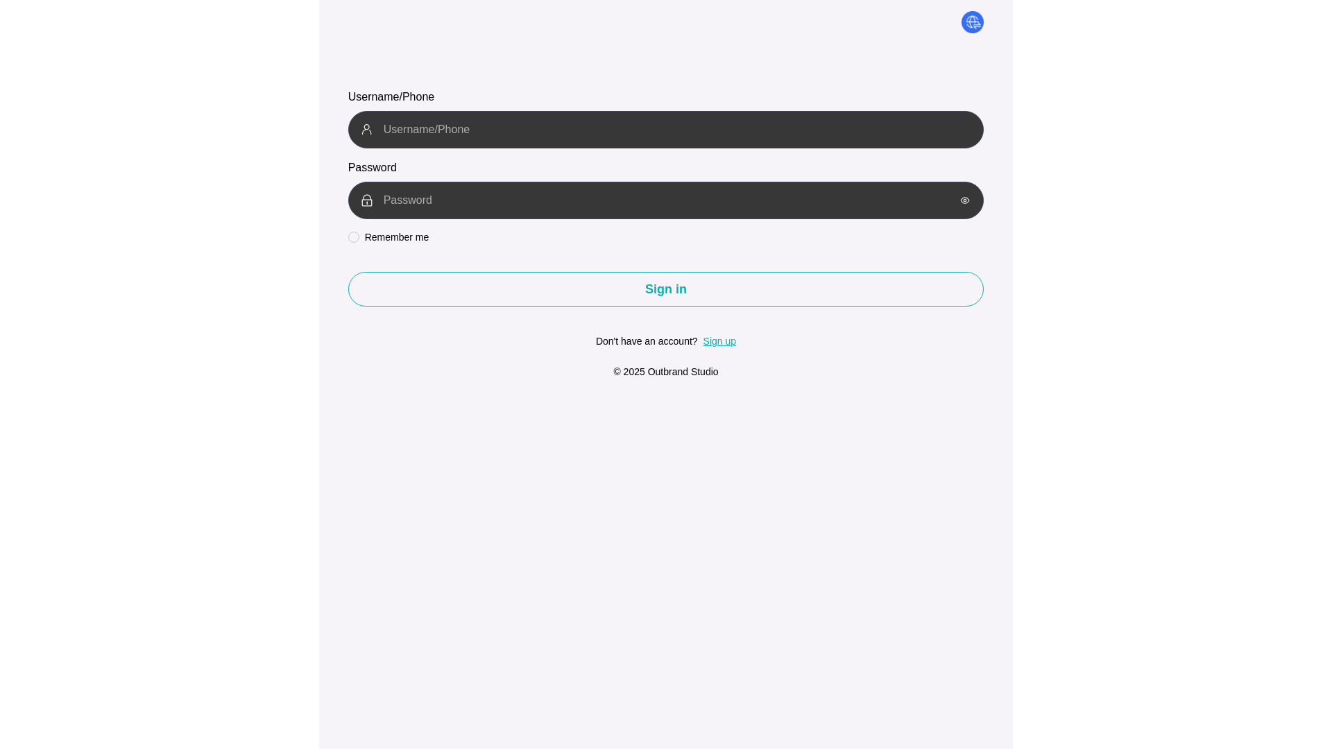 website screenshot of https://outbrandspace.com/
