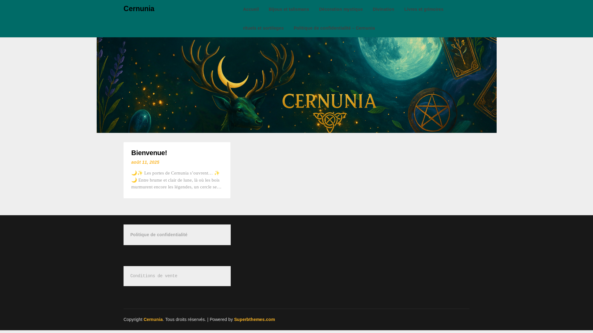 website screenshot of https://cernunia.fr/