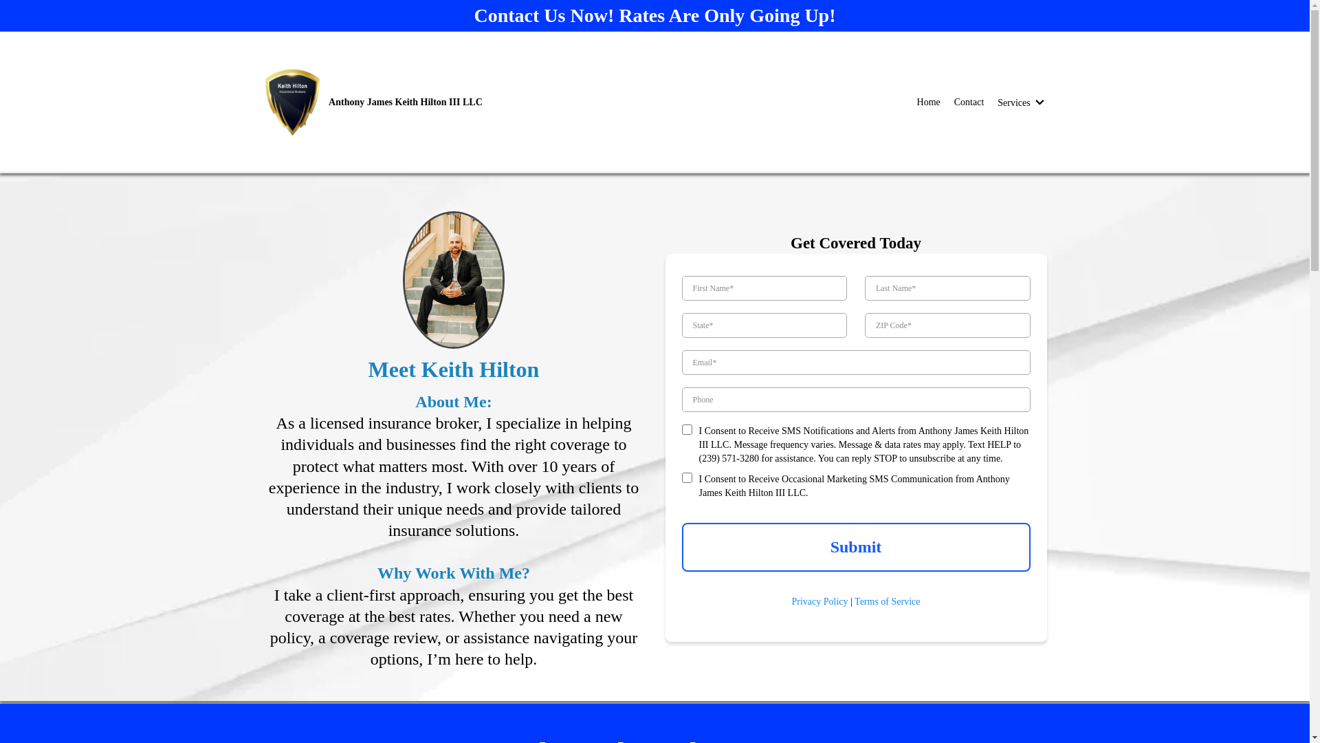 website screenshot of https://keithhiltoninsurance.com/