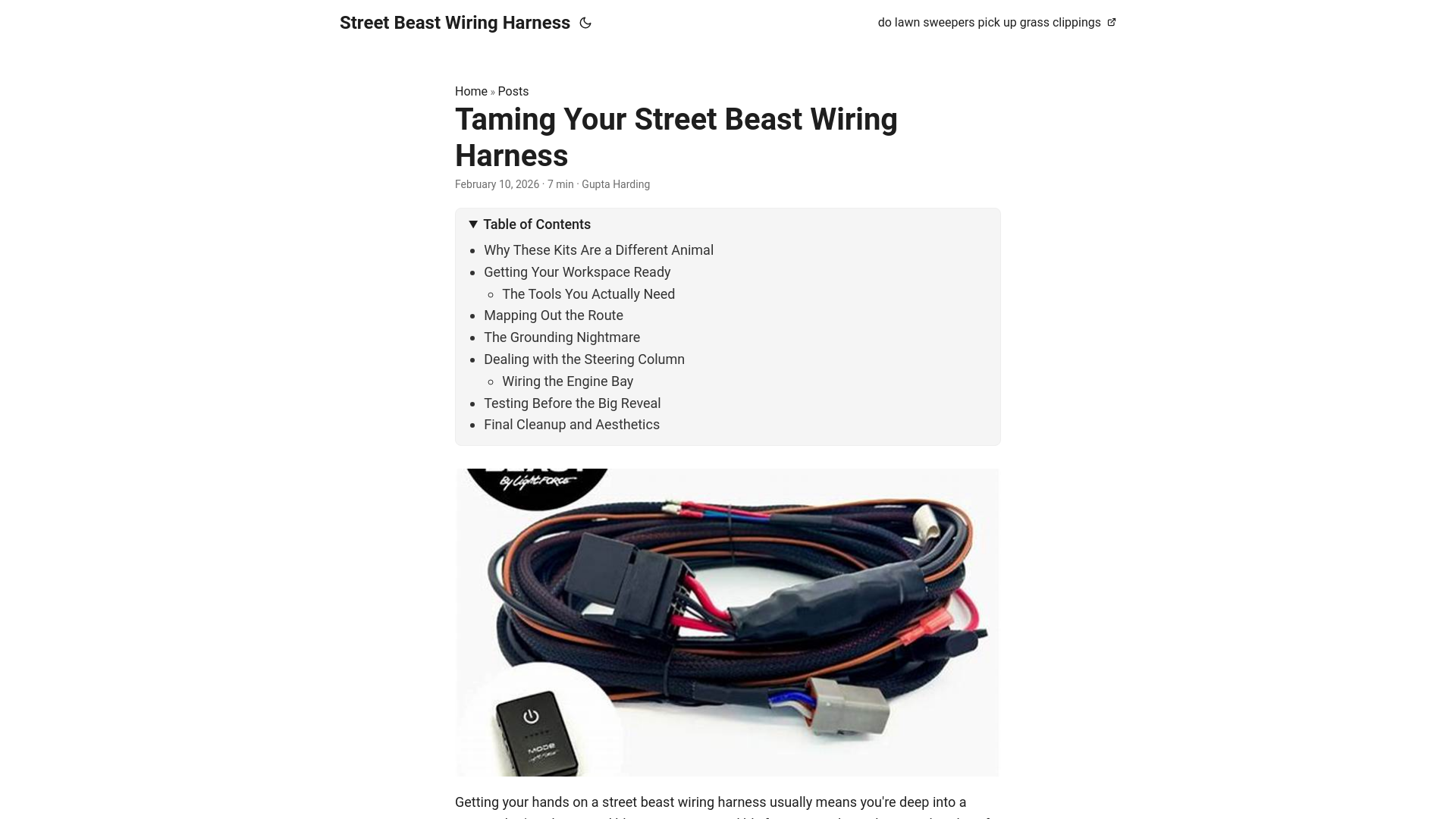 website screenshot of https://street-beast-wiring-harness.pages.dev/