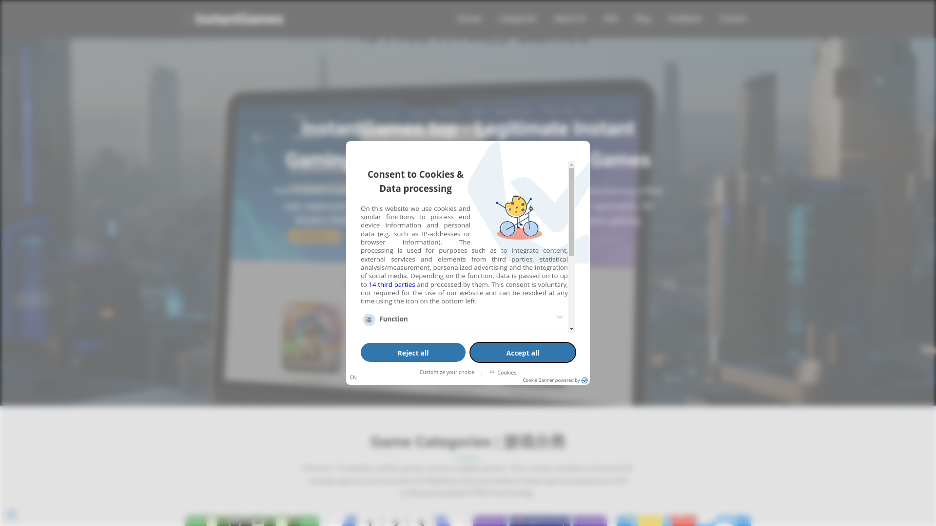 website screenshot of https://instantgames.pages.dev/