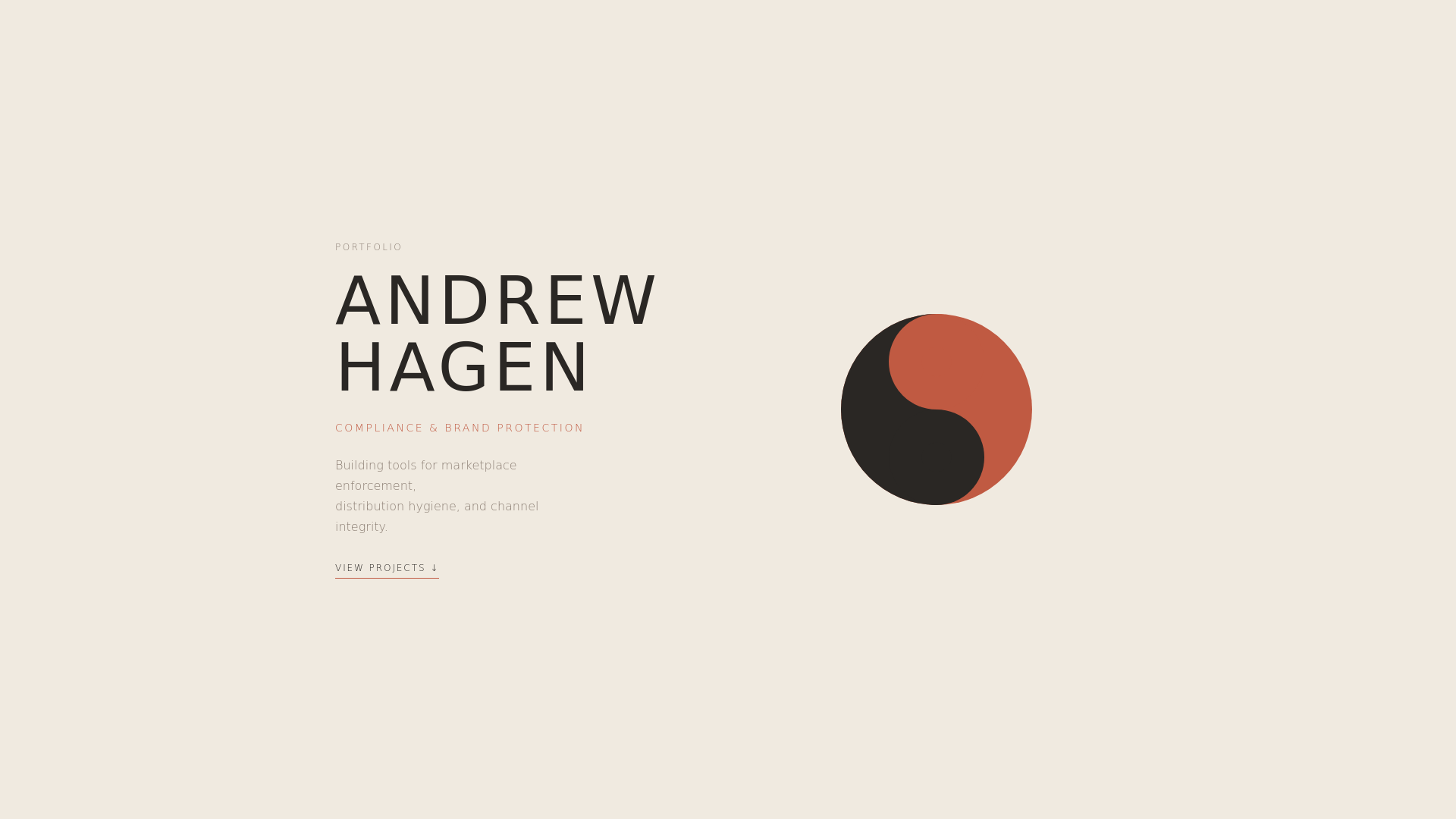 website screenshot of https://andrewhagen.work/
