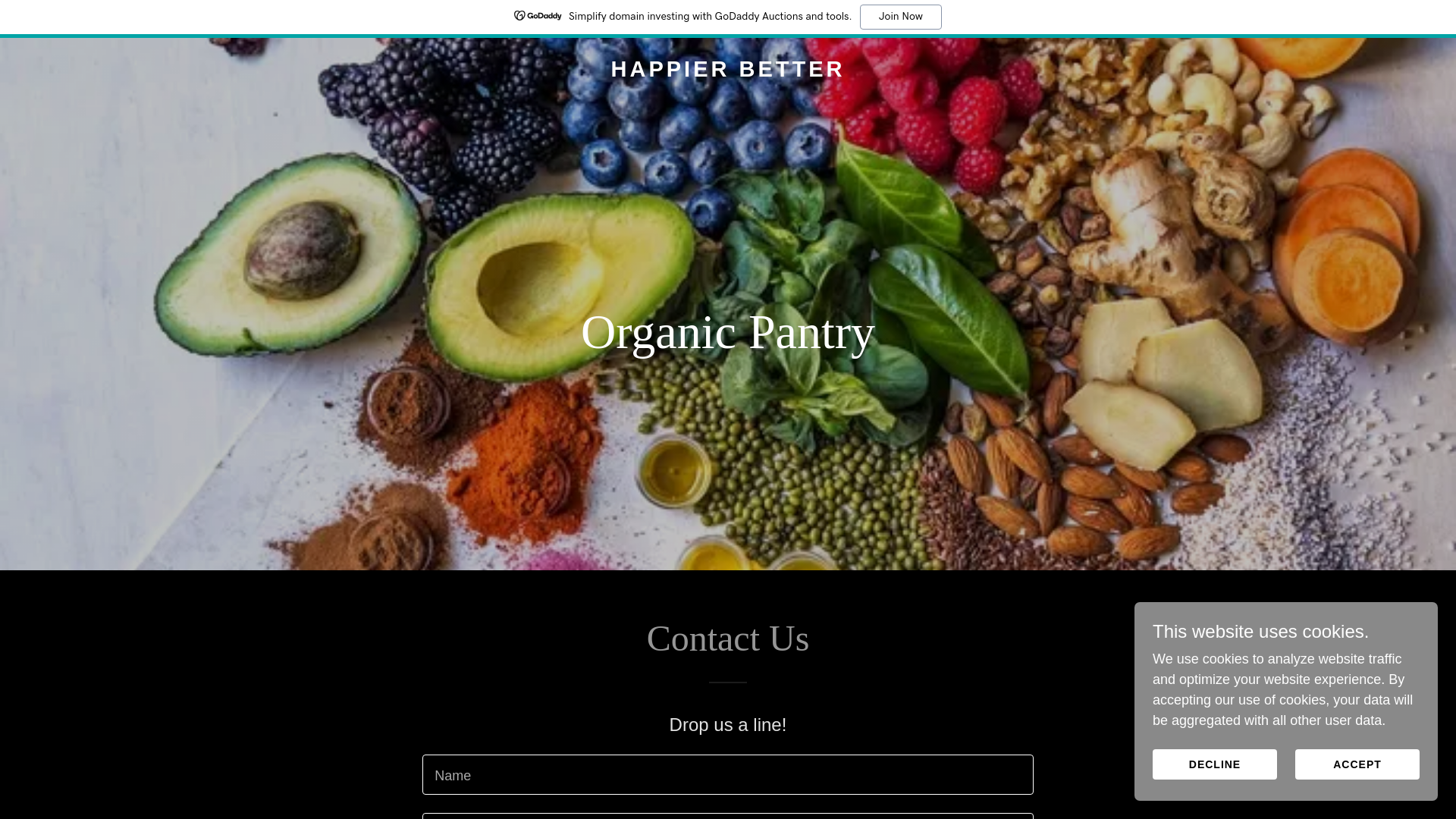 website screenshot of https://happierbetter.co.uk