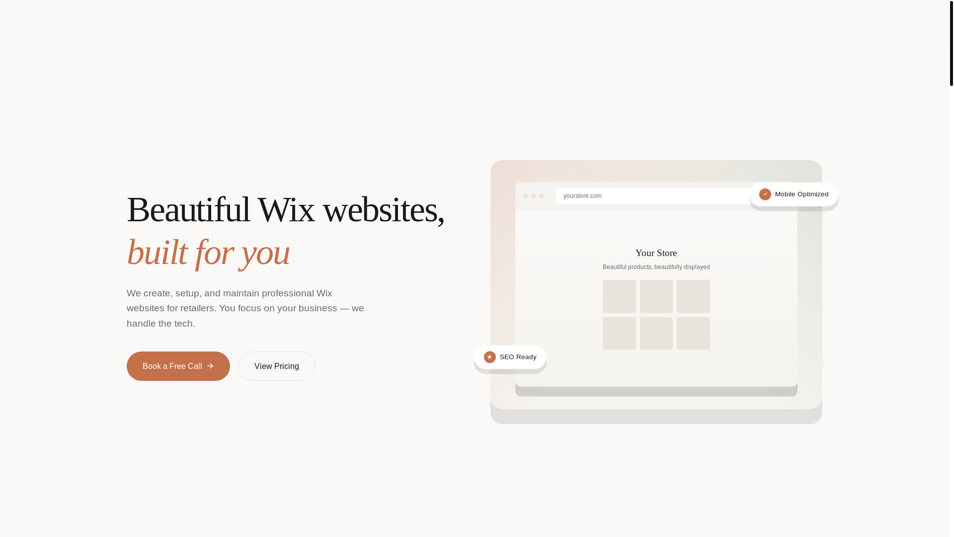 website screenshot of https://wixcreators.pages.dev/