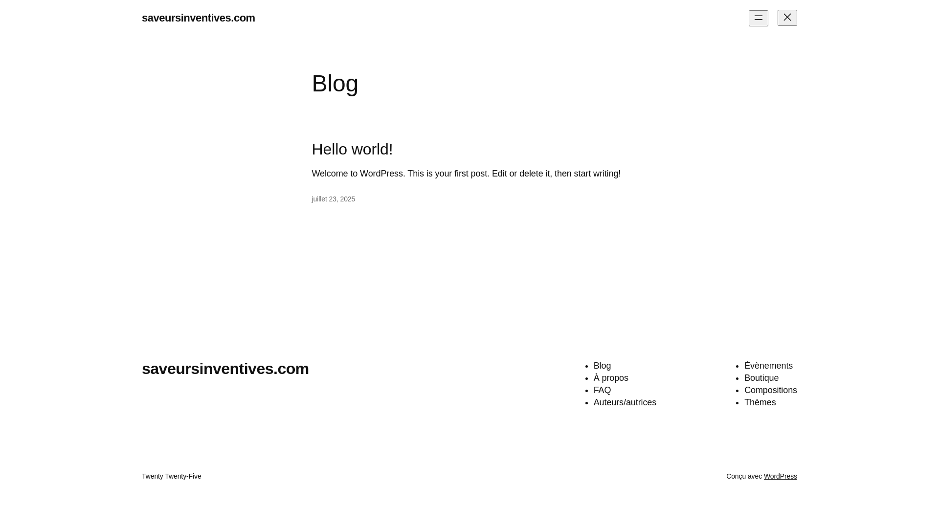 website screenshot of https://saveursinventives.com/
