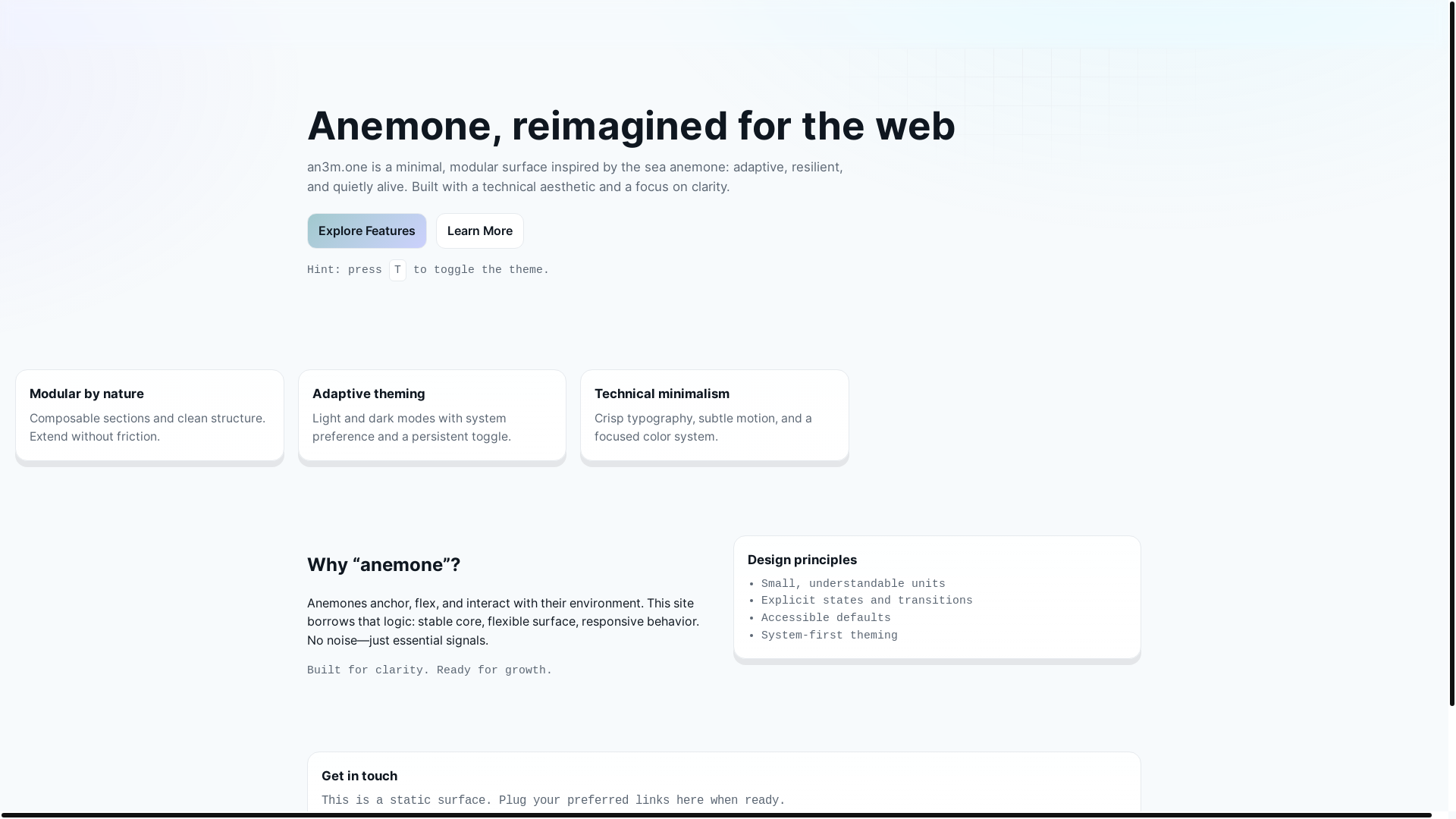 website screenshot of https://an3m-one.pages.dev/