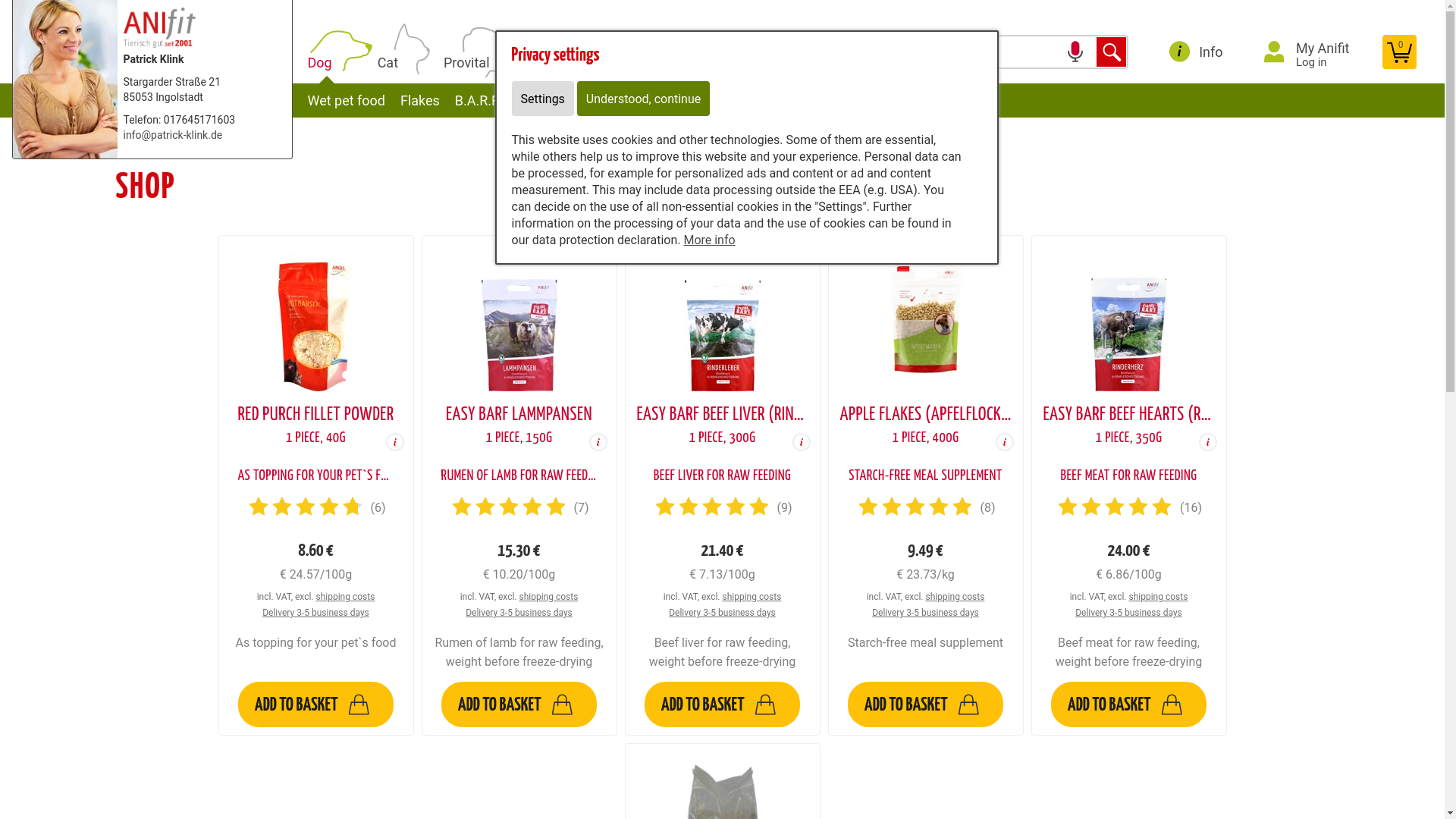 website screenshot of https://dein-futterparadies.de/