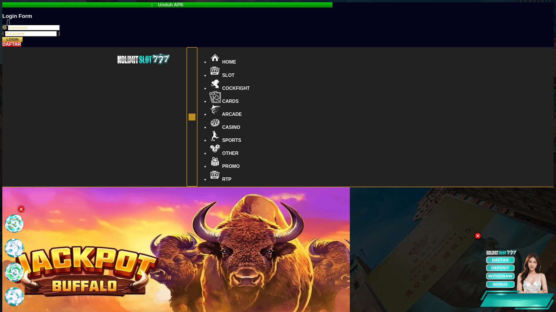 website screenshot of https://mainnolimitslot777.xyz/
