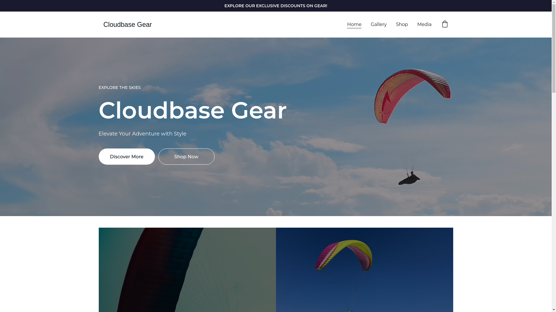 website screenshot of https://cloudbasegear.com/