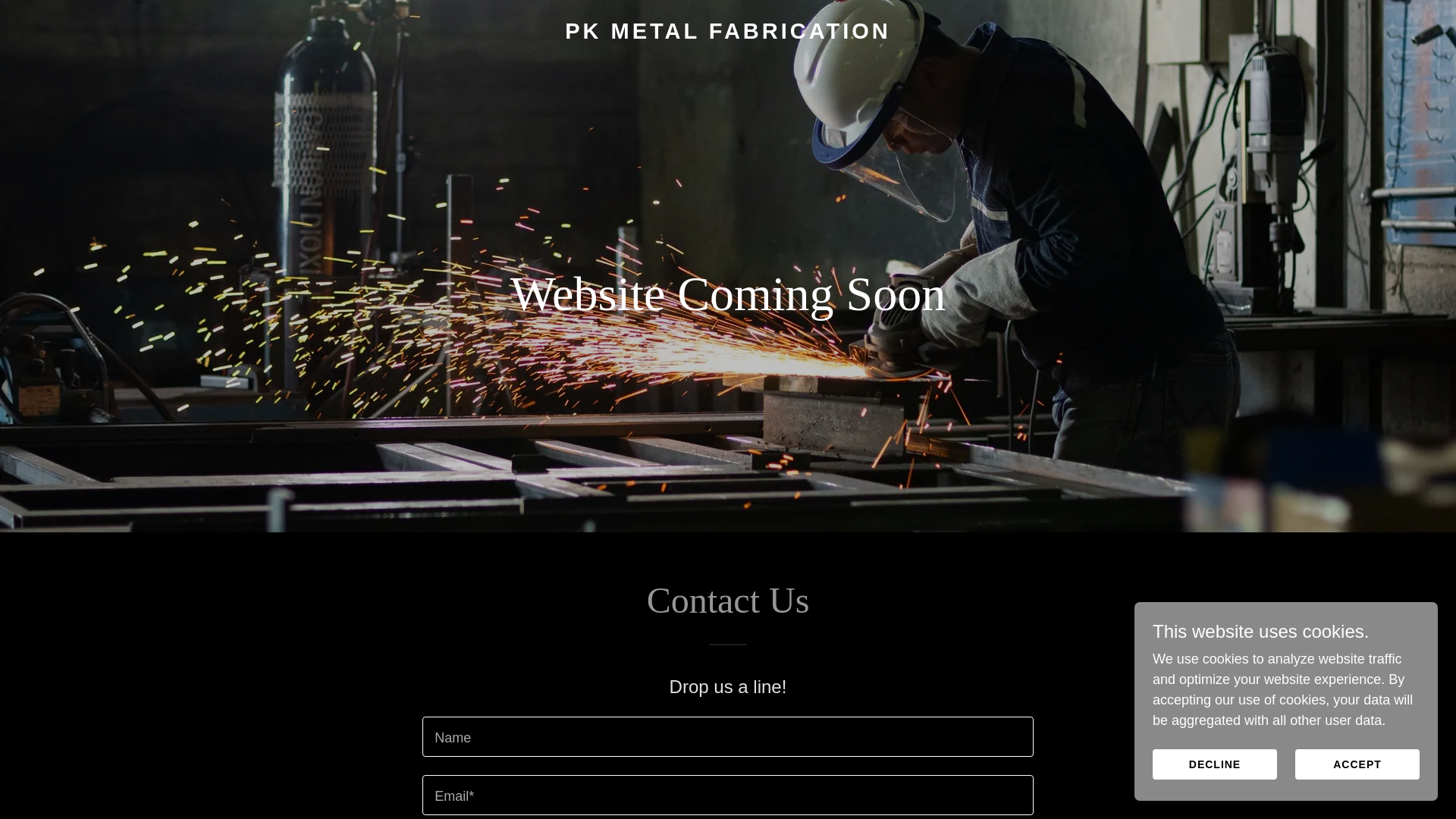 website screenshot of https://pkmetalfab.com.au/