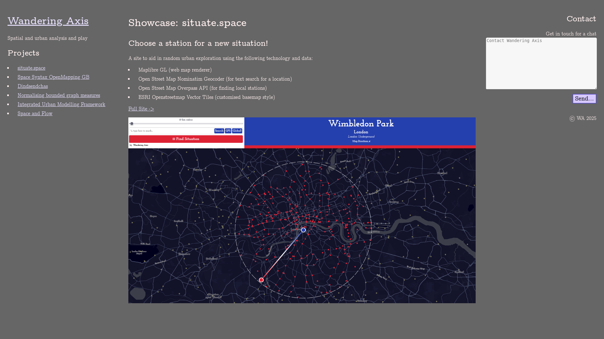 website screenshot of https://wandering-axis-xyz.pages.dev/