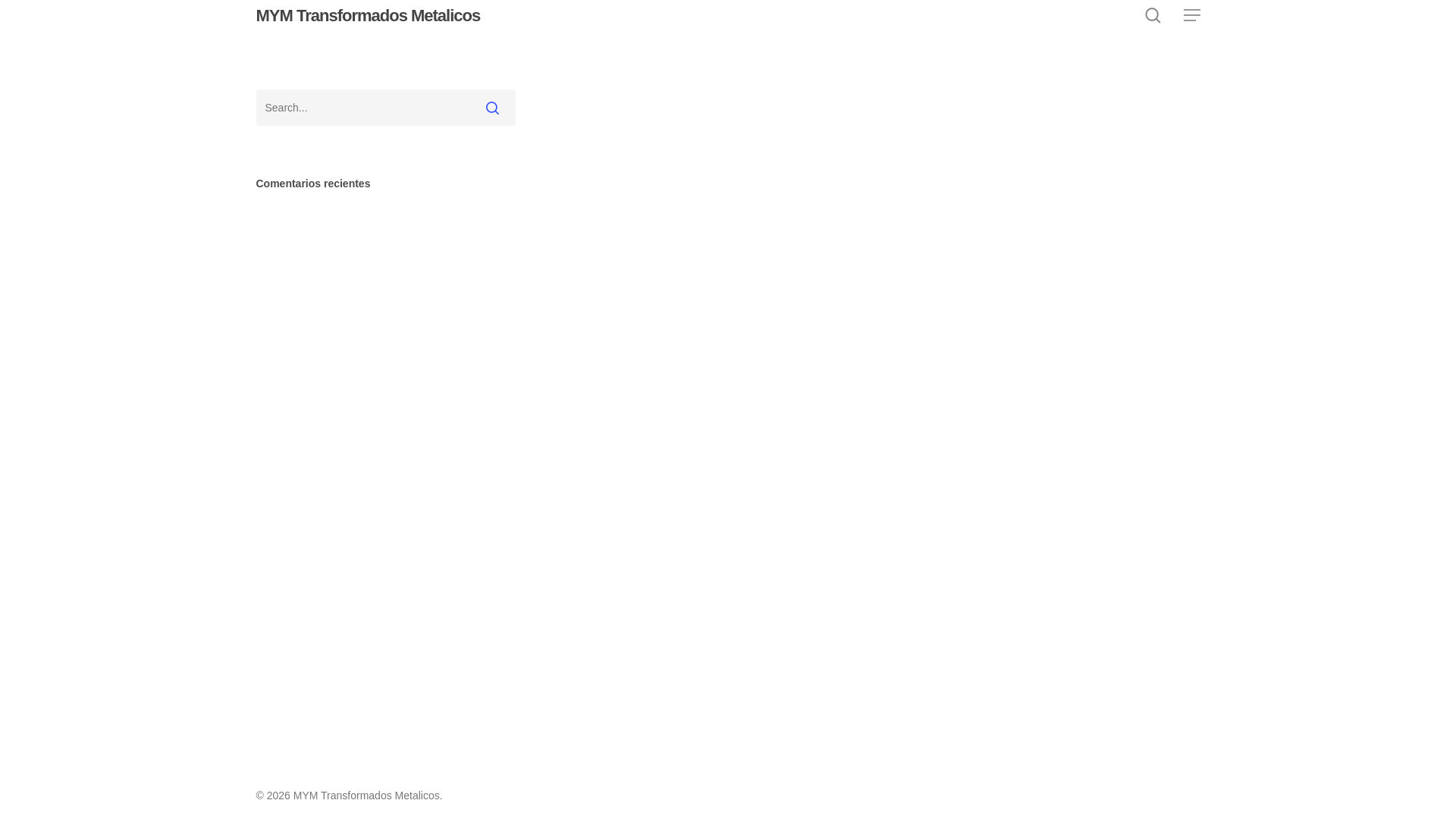 website screenshot of https://mymtransformadosmetalicos.es/