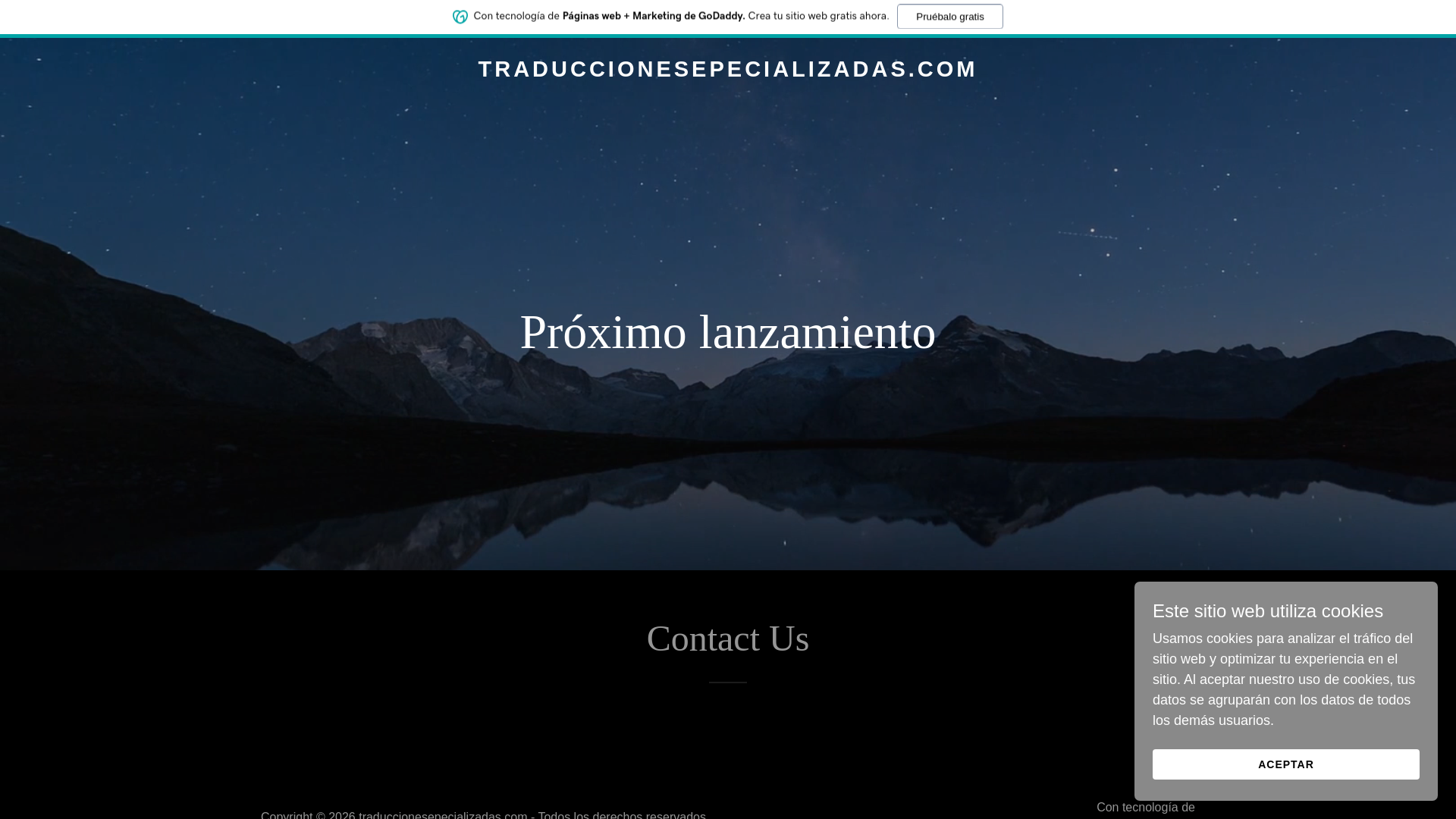 website screenshot of https://traduccionesepecializadas.com/