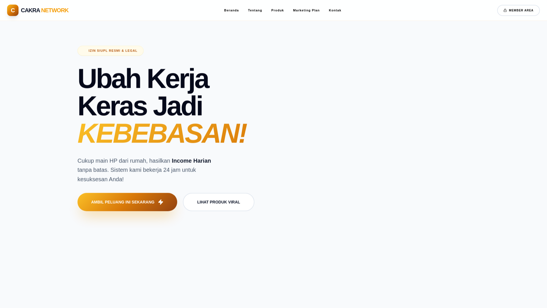 website screenshot of https://cakranetworkindonesia.com/