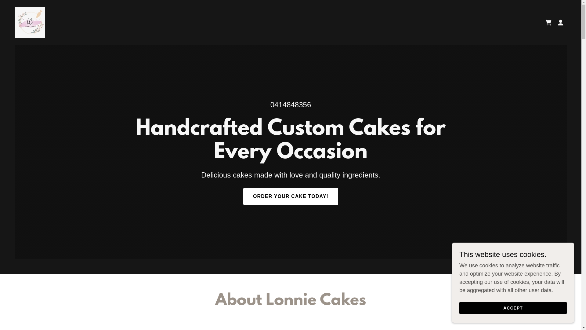 website screenshot of https://lonniecakes.com/