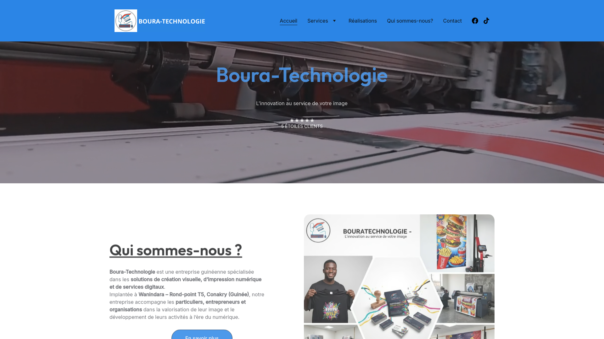 website screenshot of https://bouratechnologie.com/