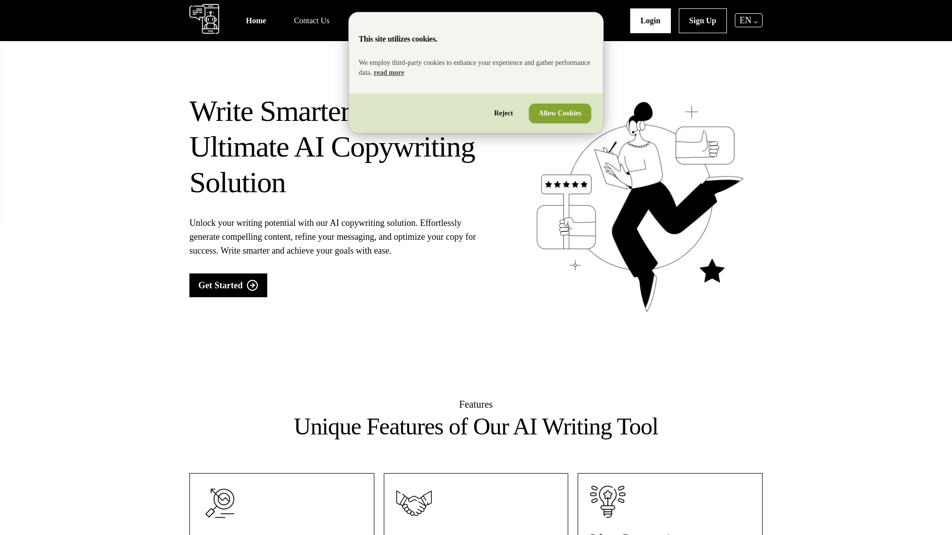 website screenshot of https://tumindai.com/