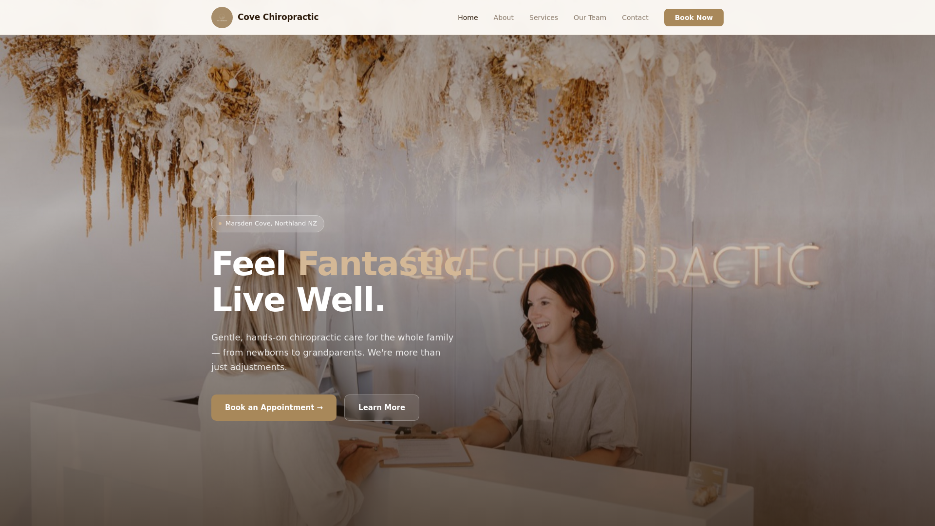 website screenshot of https://cove-chiropractic-site.pages.dev/