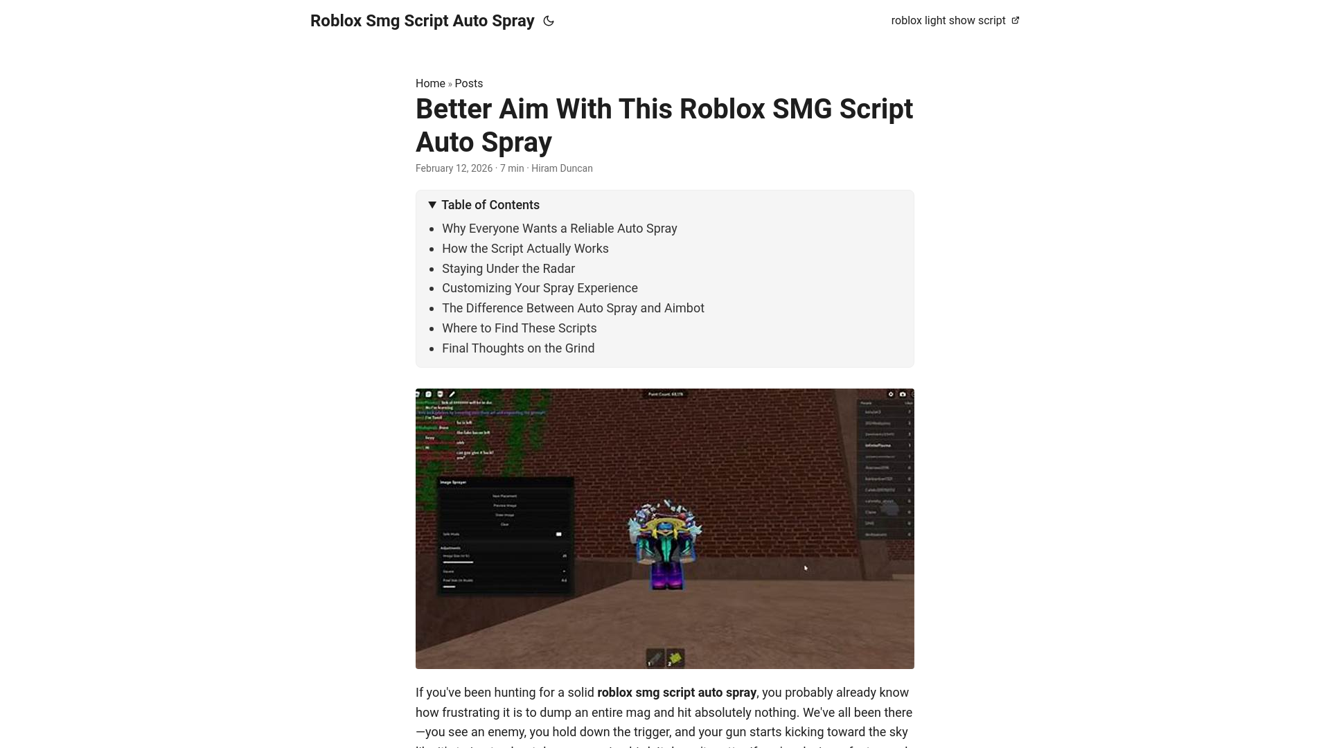 website screenshot of https://roblox-smg-script-auto-spray.pages.dev/