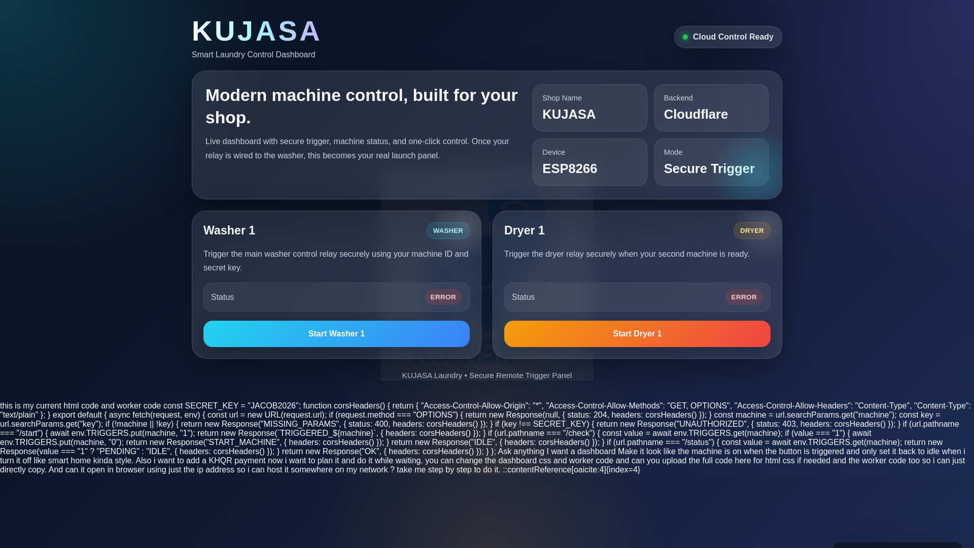website screenshot of https://kujasa-control.pages.dev/