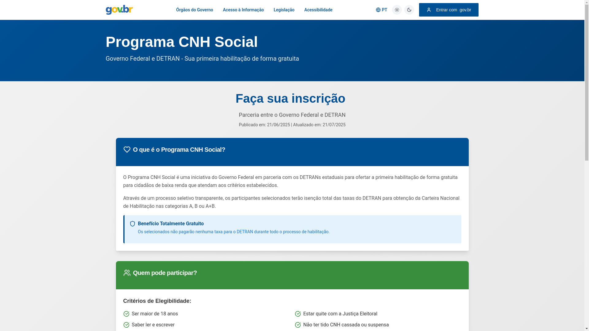website screenshot of https://carteirapopularbr.online/
