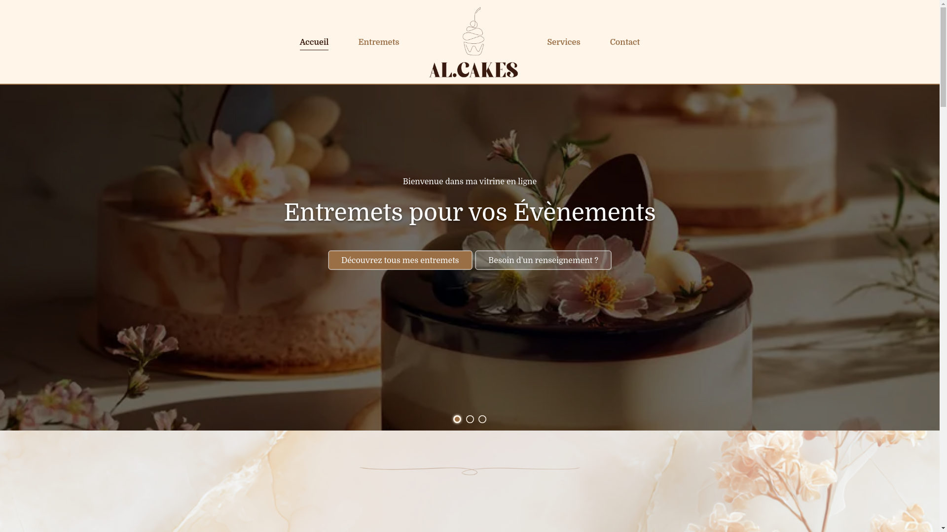 website screenshot of https://al-cakes.com/