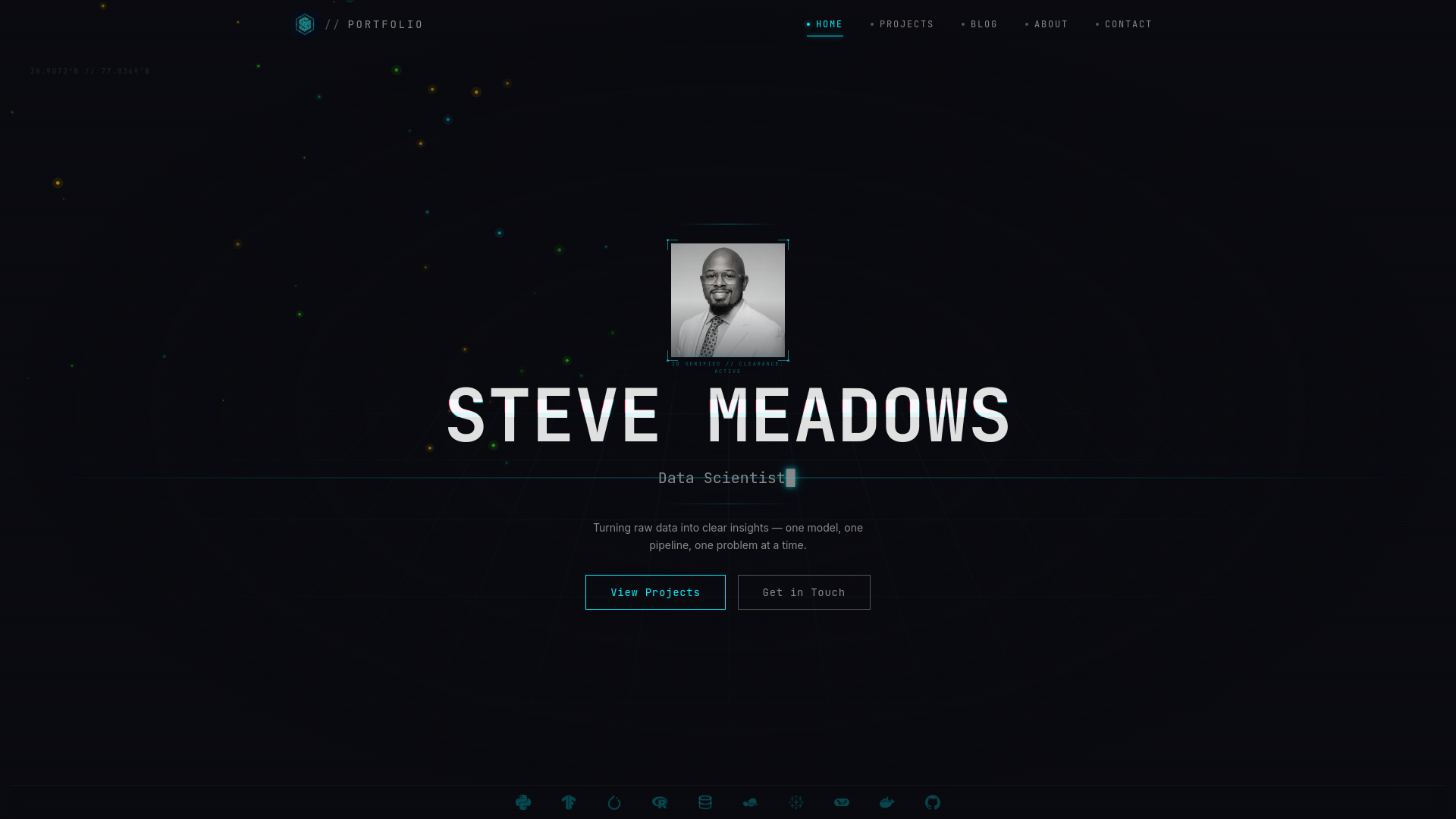 website screenshot of https://steve-meadows.com/