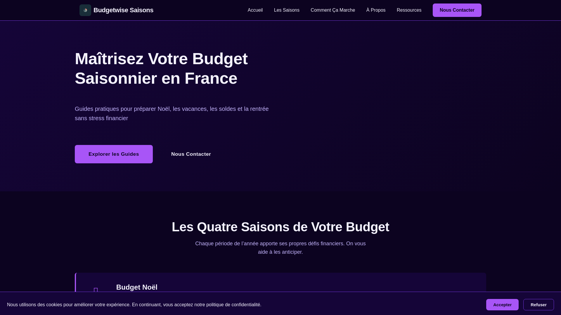 website screenshot of https://budgetwise-saisons.com/