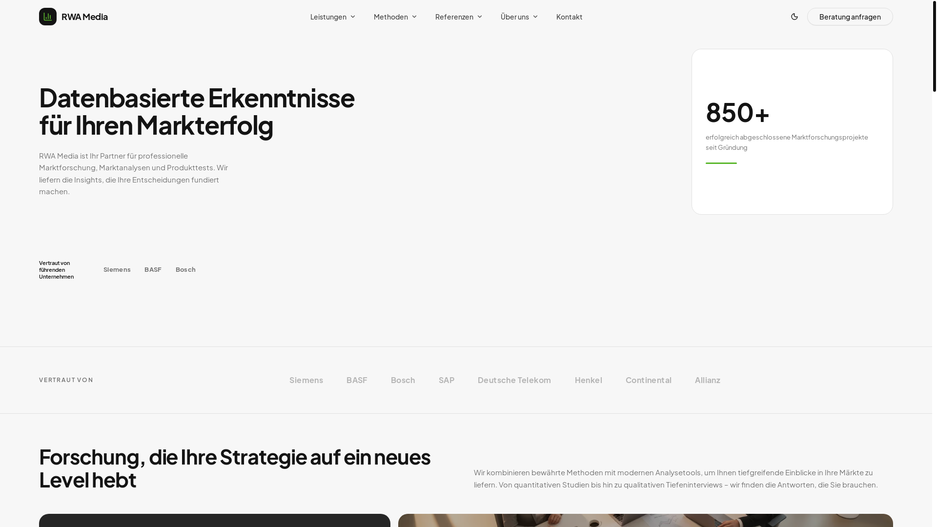 website screenshot of https://rwa-media.de/