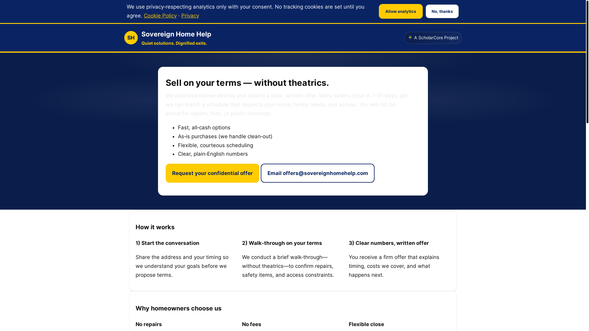 website screenshot of https://sovereignhomehelp.pages.dev/