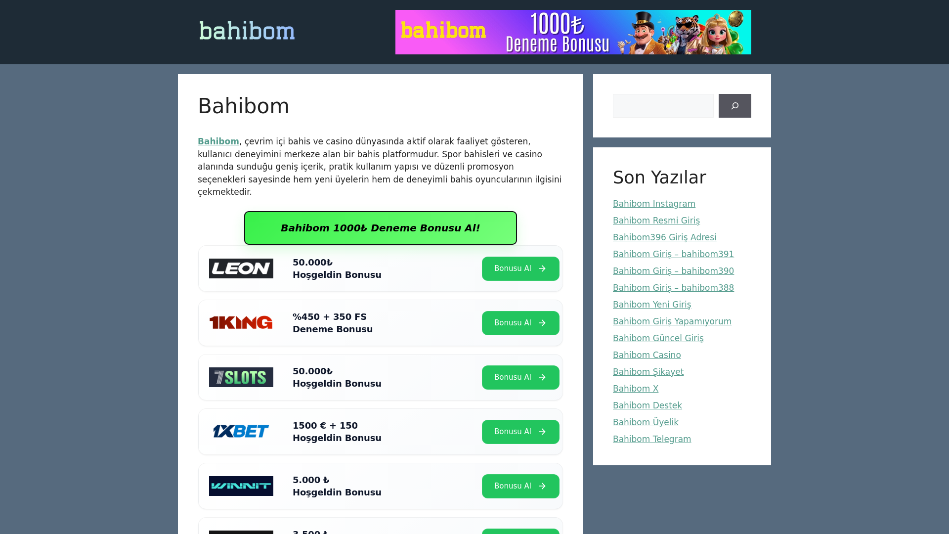 website screenshot of https://bahibom-giris.com