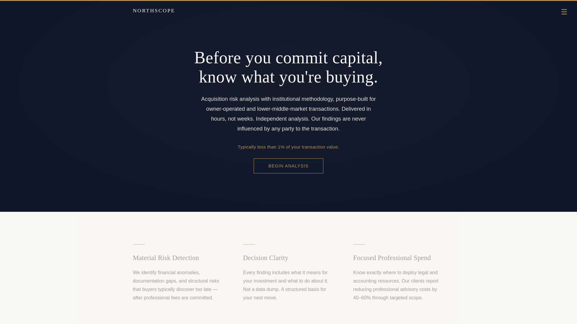 website screenshot of https://northscope.io/