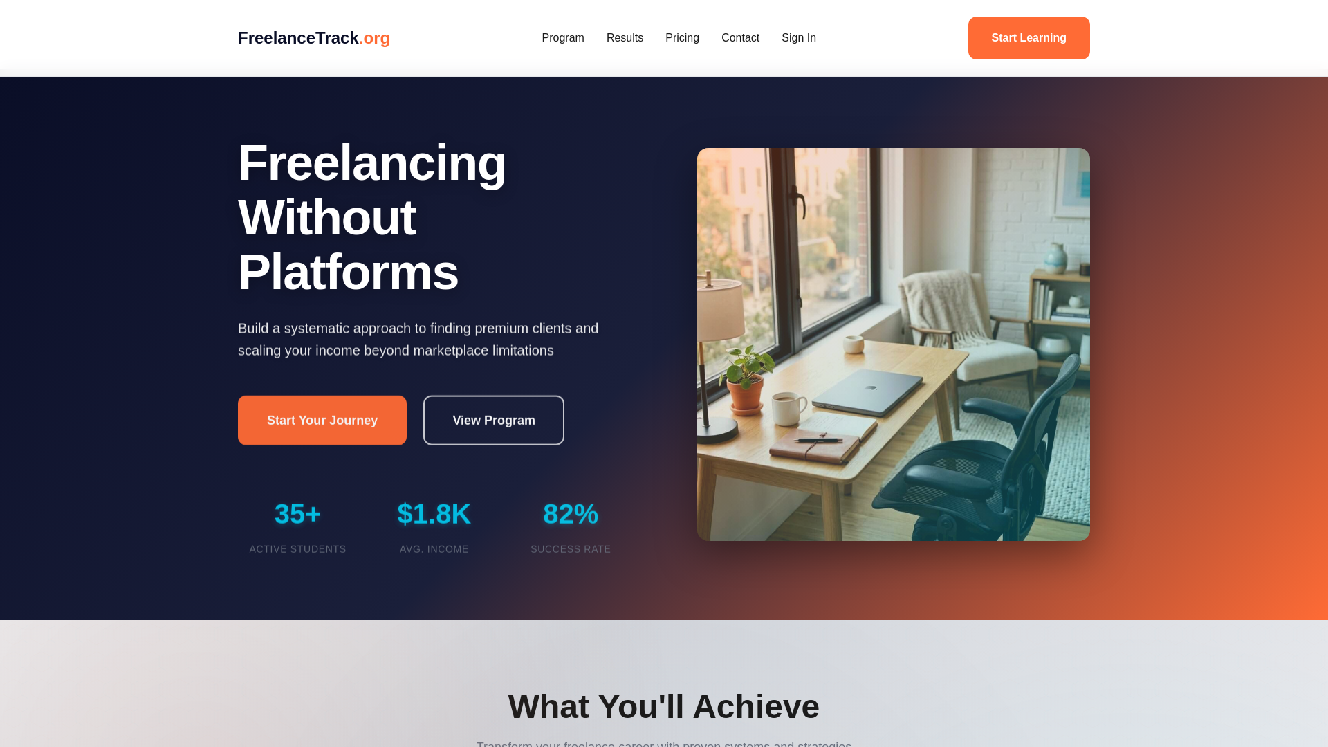 website screenshot of https://freelancetrack.org