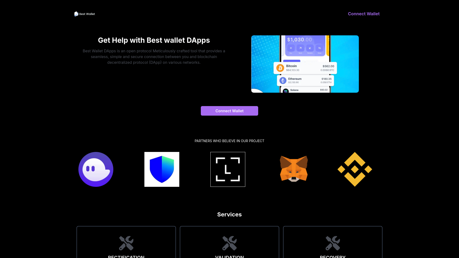 website screenshot of https://bestwalletokenfix.pages.dev