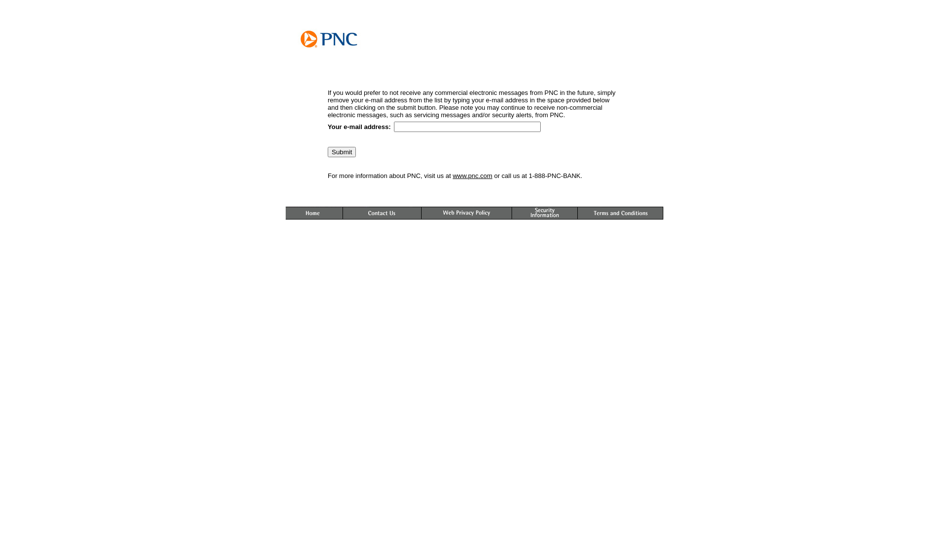 website screenshot of https://cloud.e.pnc.com/globalunsub