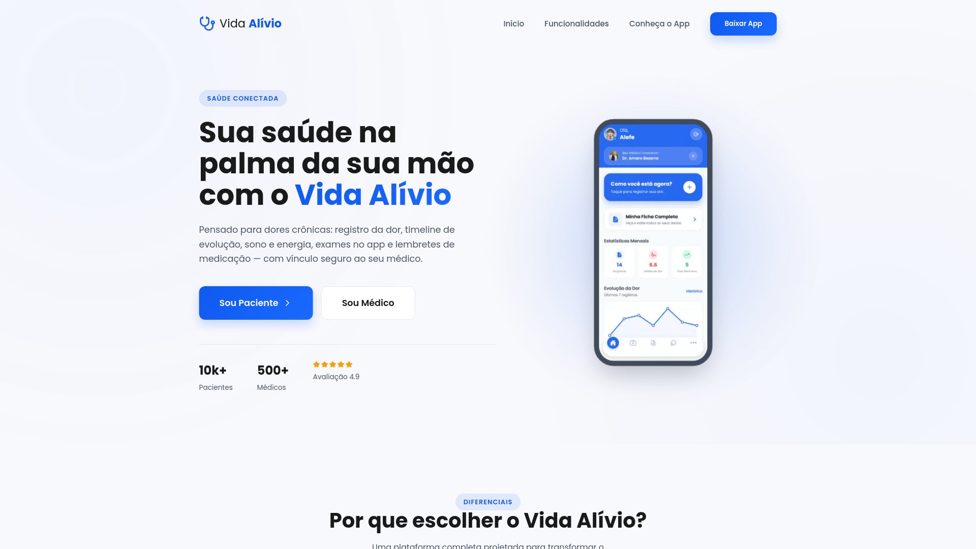 website screenshot of https://vidaalivio.com.br/