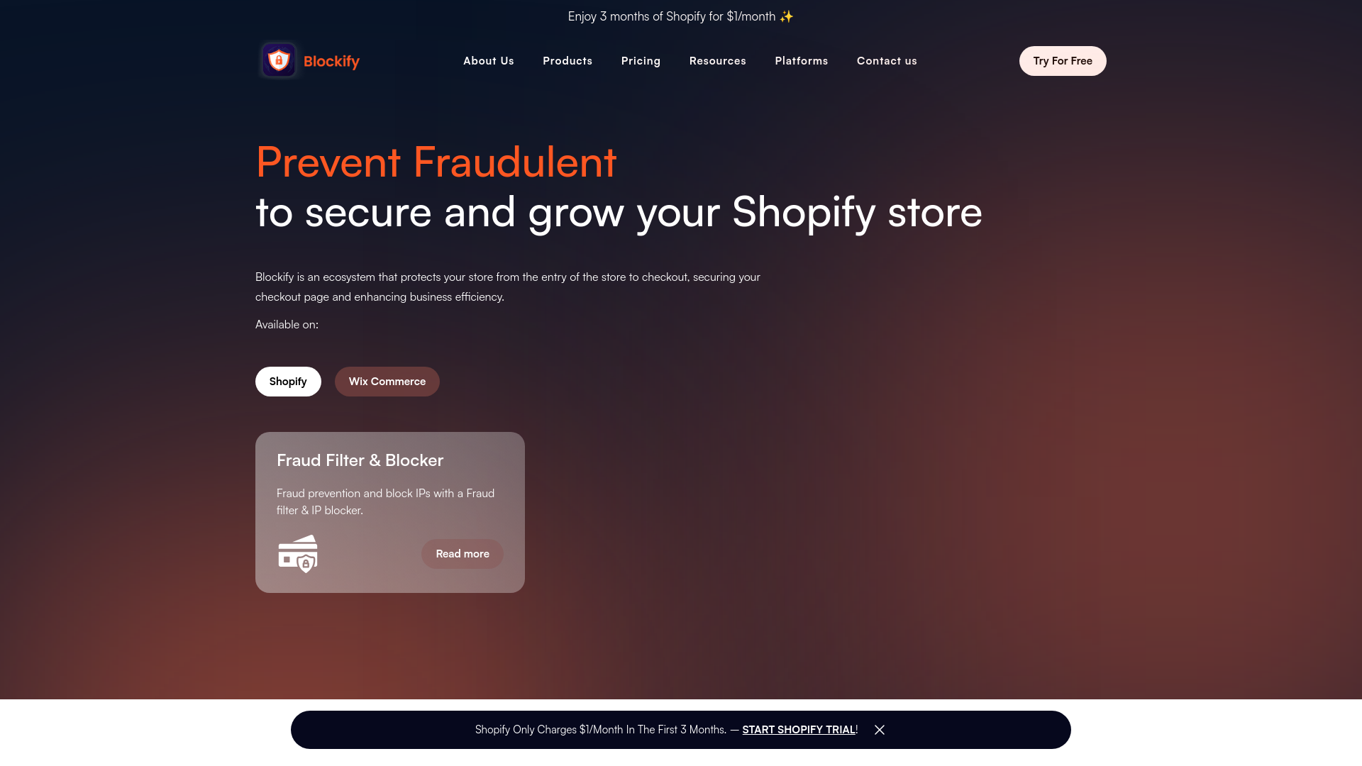 website screenshot of https://blockifyapp.com/