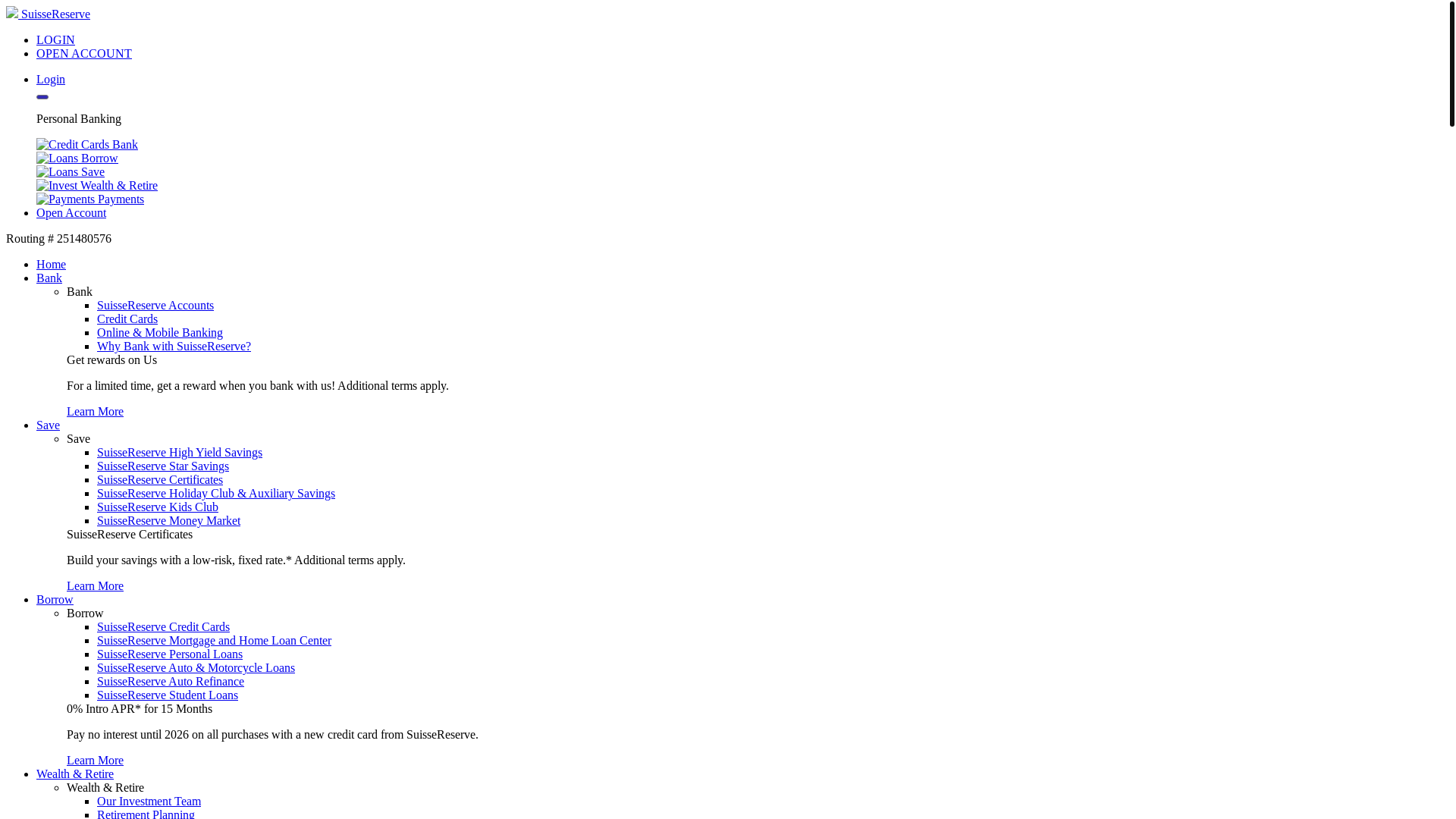 website screenshot of https://suissereserves.com/