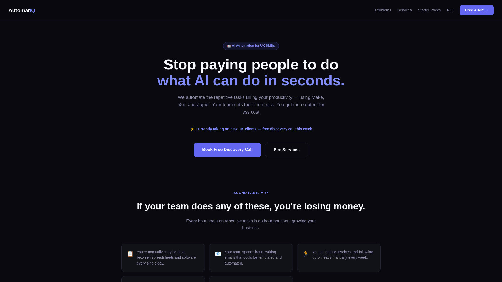 website screenshot of https://automatiq.pages.dev/
