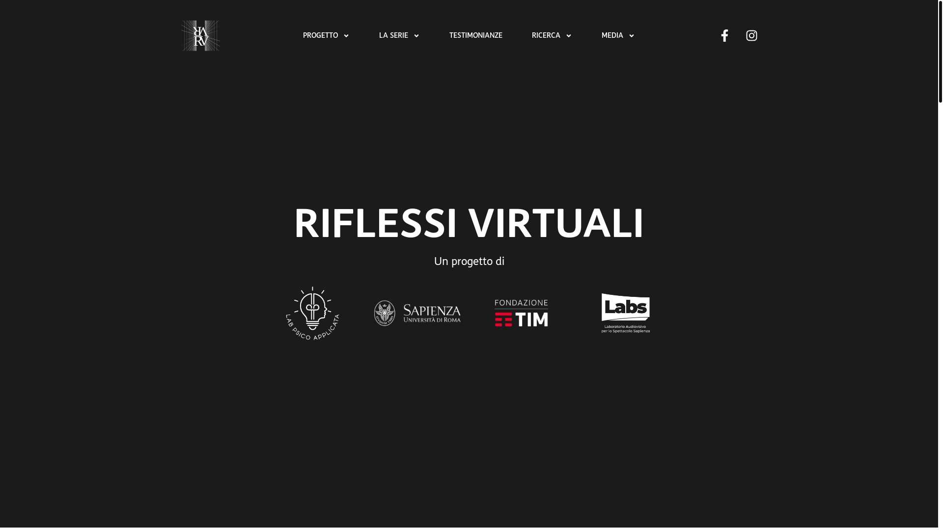 website screenshot of https://riflessivirtuali.it